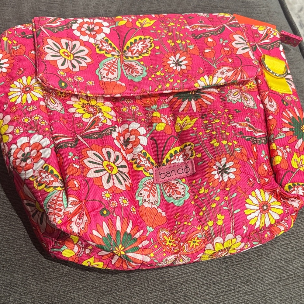 Bando Vibrant Pink Floral lunch Bag